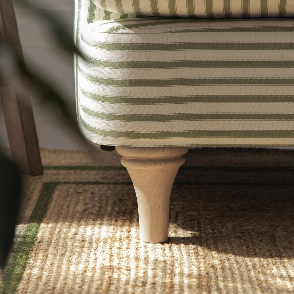 Daphnis Green Striped Linen Blend Sofa, 1-Seater