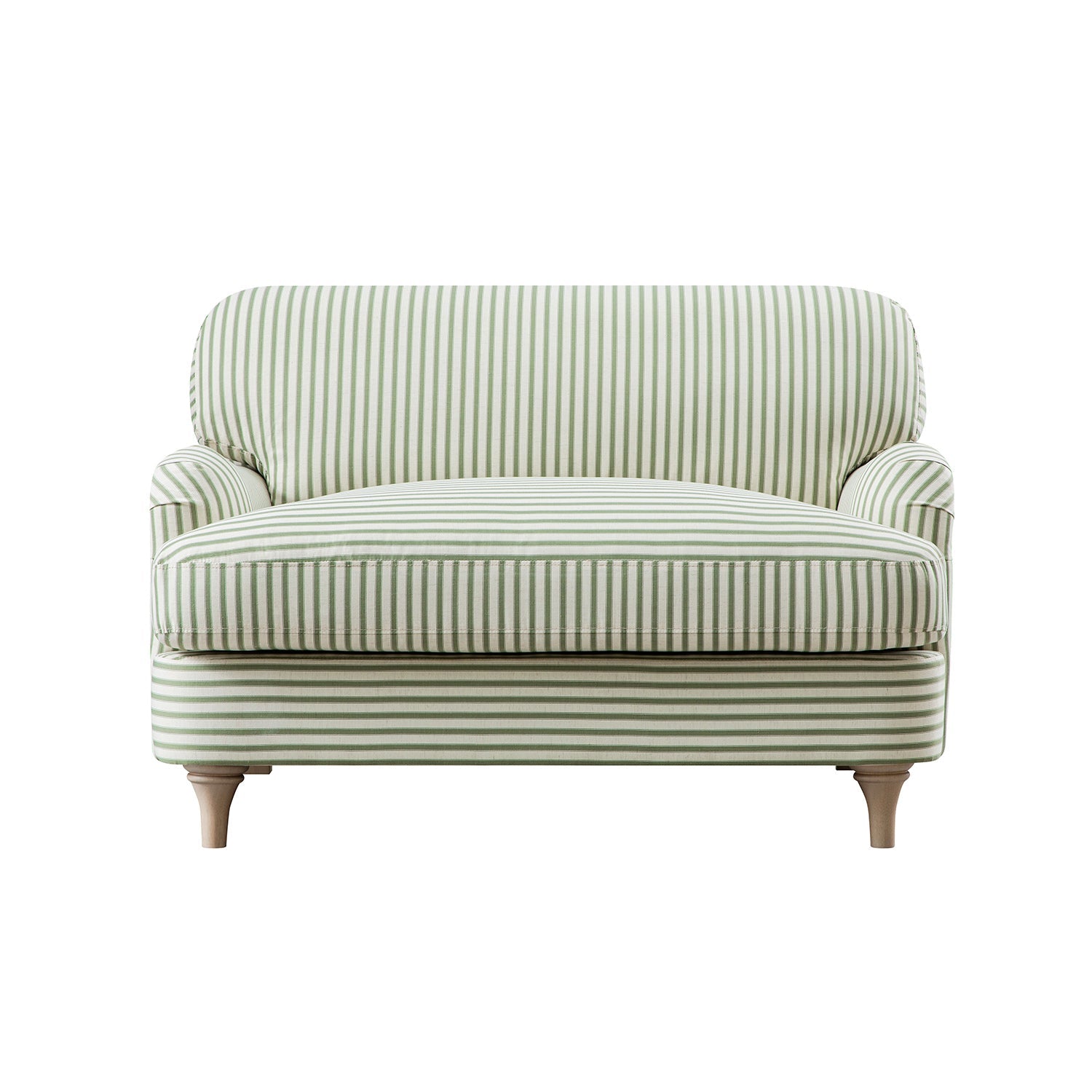 Daphnis Green Striped Linen Blend Sofa, Loveseat