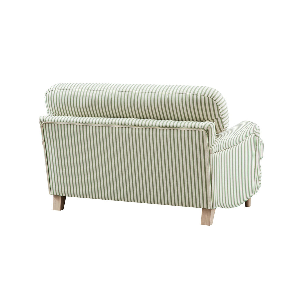 Daphnis Green Striped Linen Blend Sofa, Loveseat