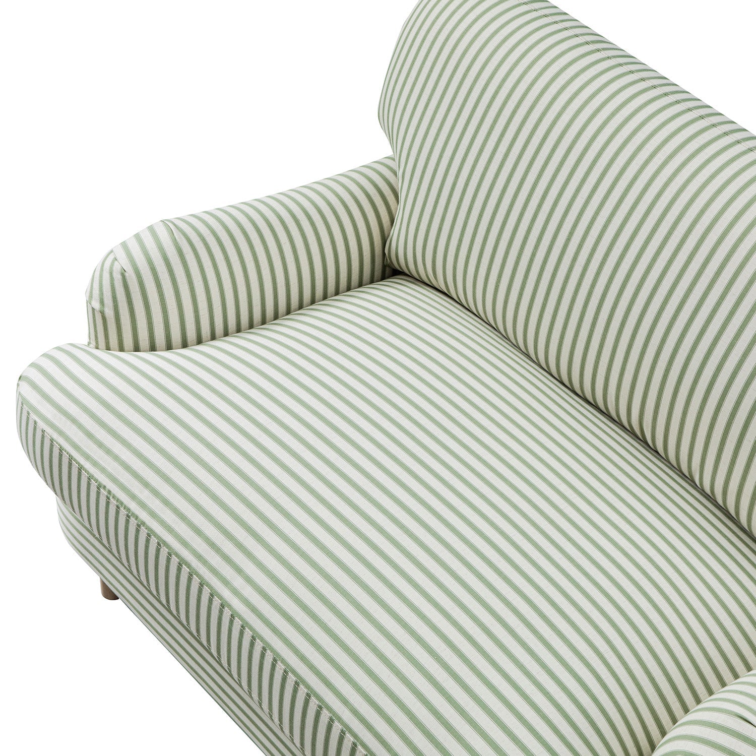 Daphnis Green Striped Linen Blend Sofa, Loveseat