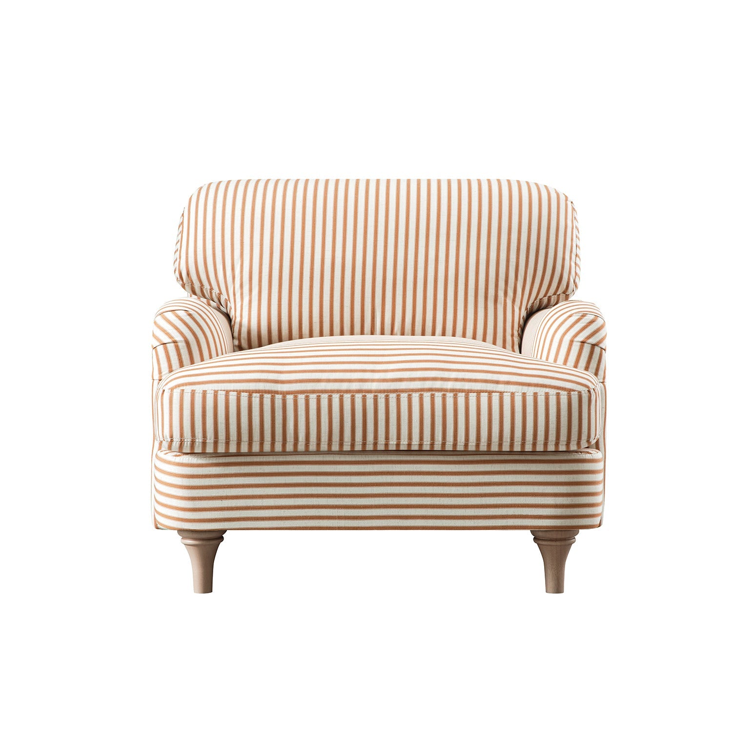 Daphnis Ochre Striped Linen Blend Sofa, 1-Seater