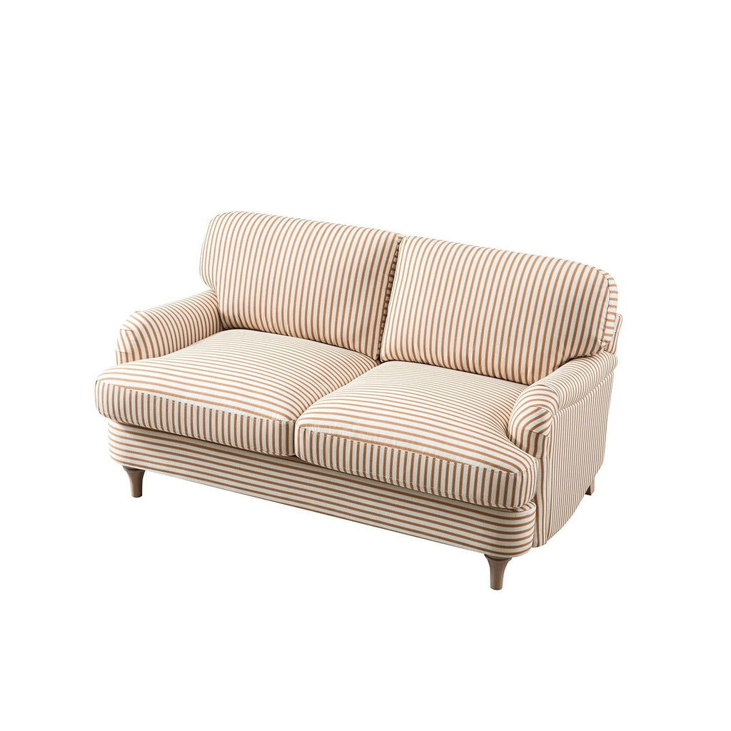 Daphnis Ochre Striped Linen Blend Sofa, 2-Seater