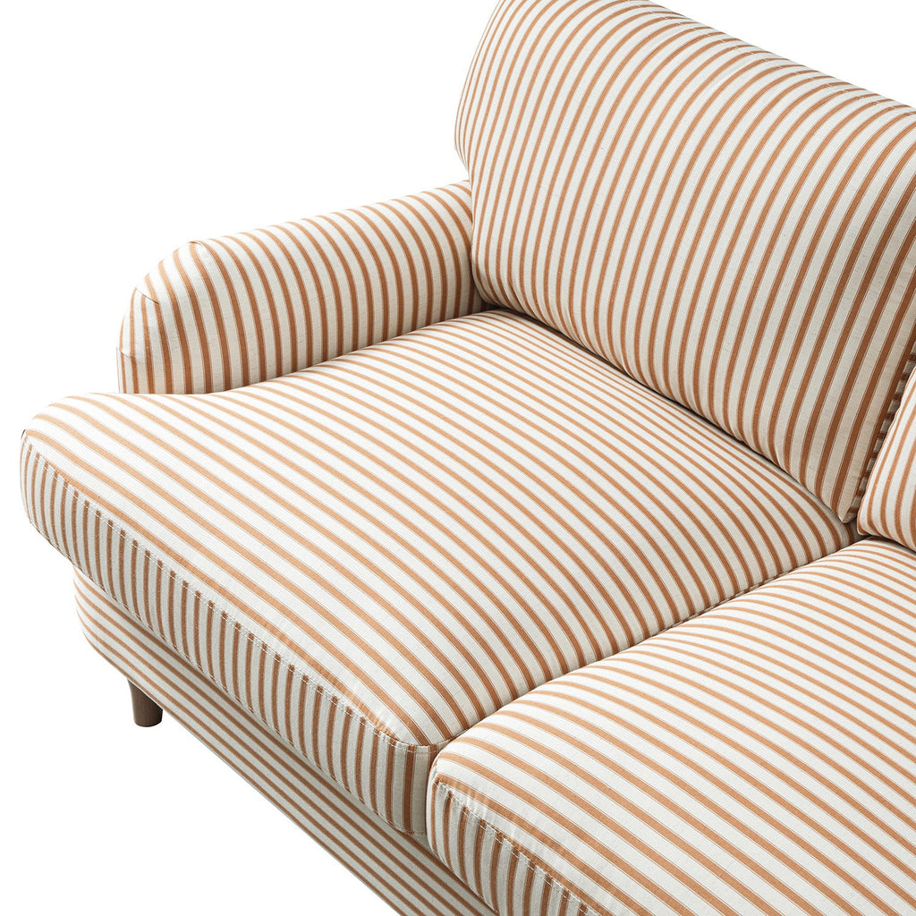 Daphnis Ochre Striped Linen Blend Sofa, 2-Seater