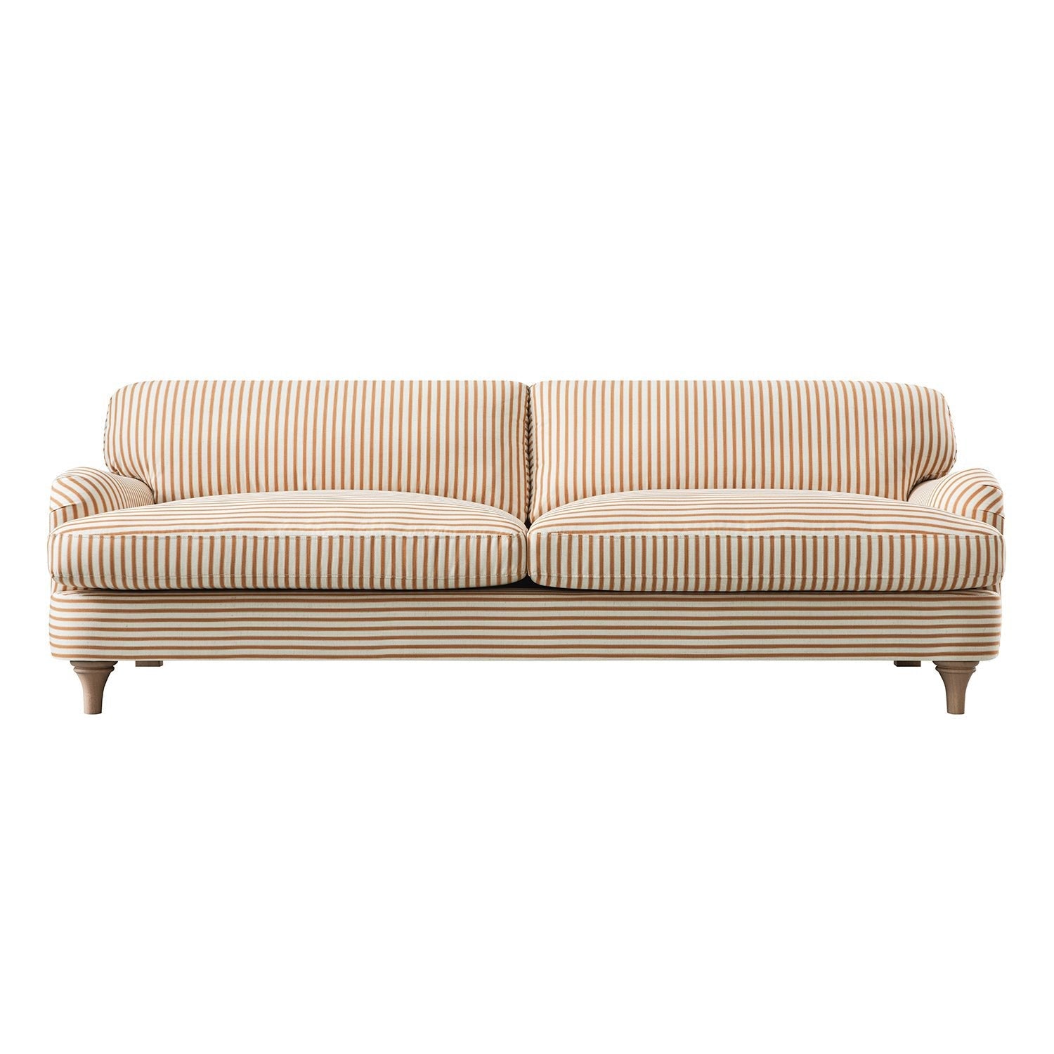 Daphnis Ochre Striped Linen Blend Sofa, 3-Seater