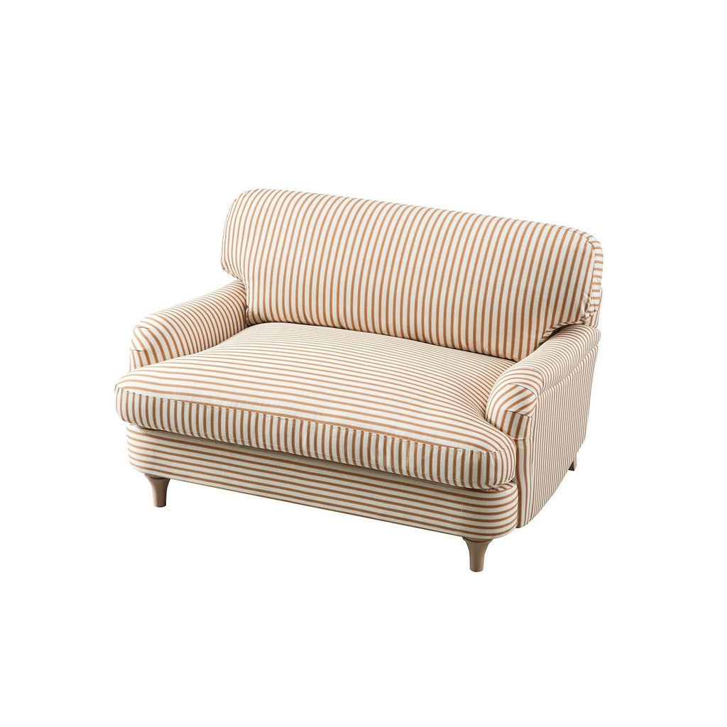 Daphnis Ochre Striped Linen Blend Sofa, Loveseat