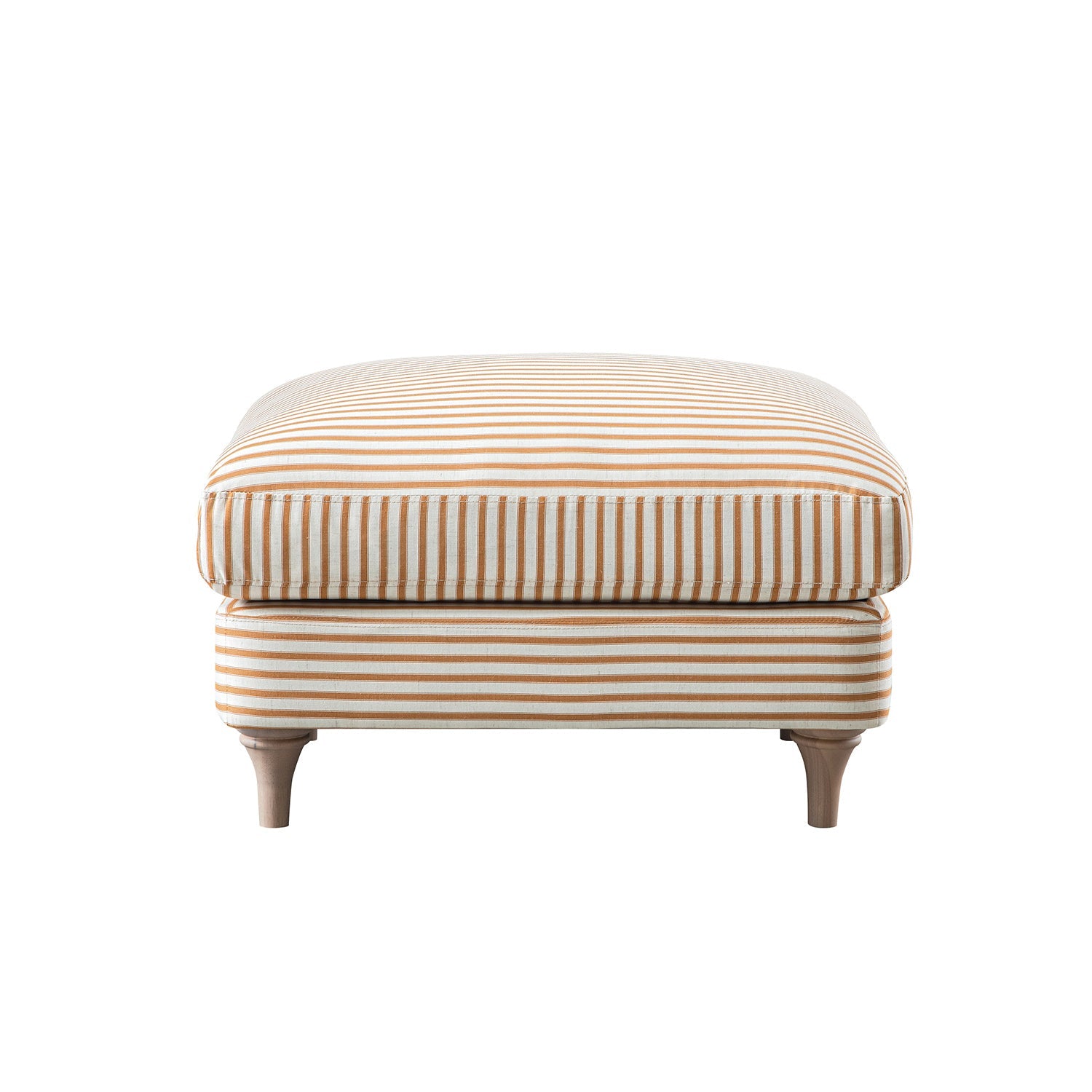 Daphnis Ochre Striped Linen Blend Footstool