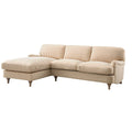 Daphnis Ochre Striped Linen Blend Sofa, Grande Chaise Sofa Left Hand Facing