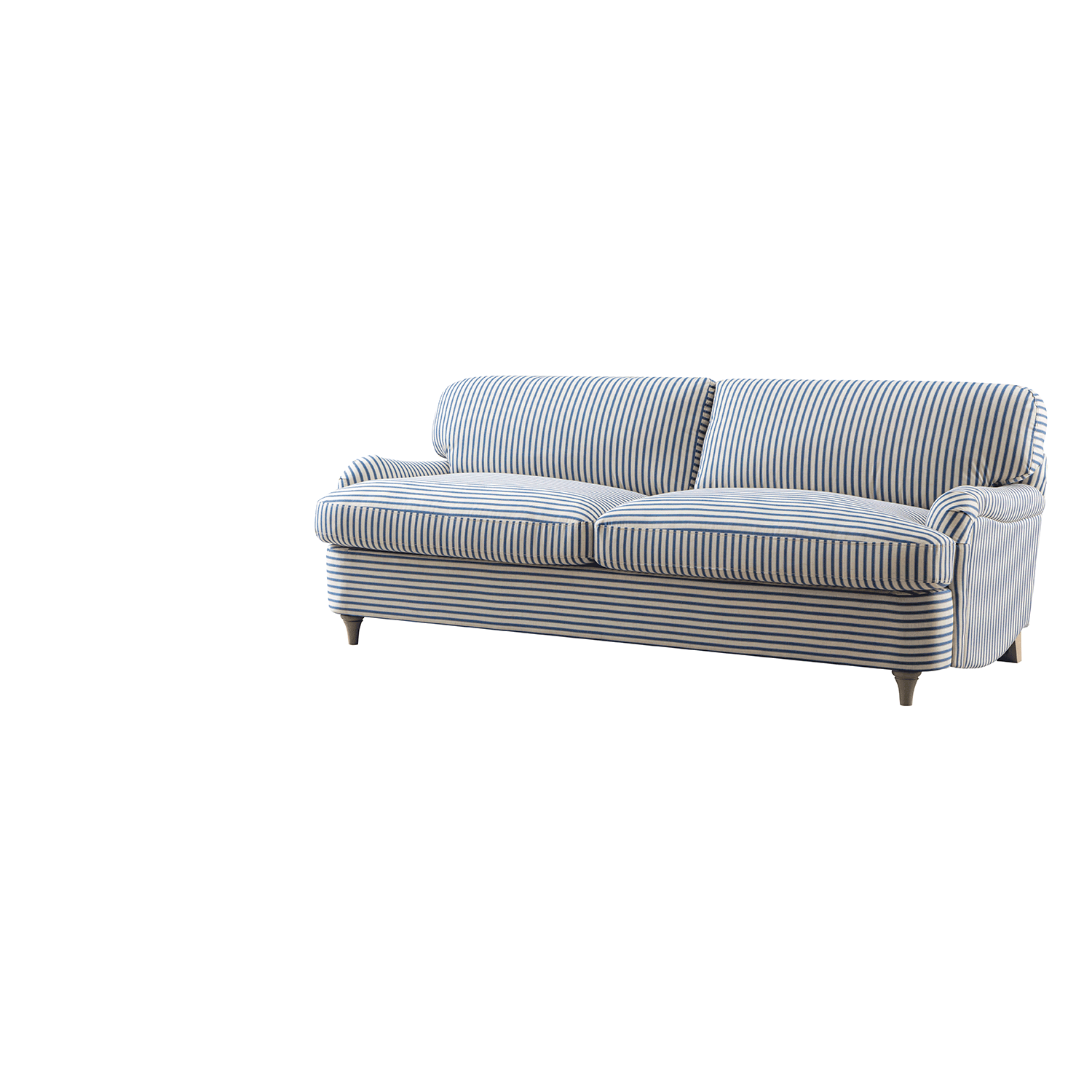 Daphnis Blue Striped Linen Blend Sofa Bed, Large 3-Seater