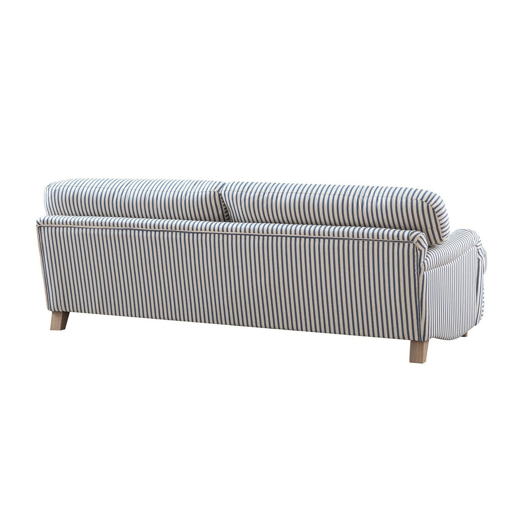 Daphnis Blue Striped Linen Blend Sofa Bed, Large 3-Seater