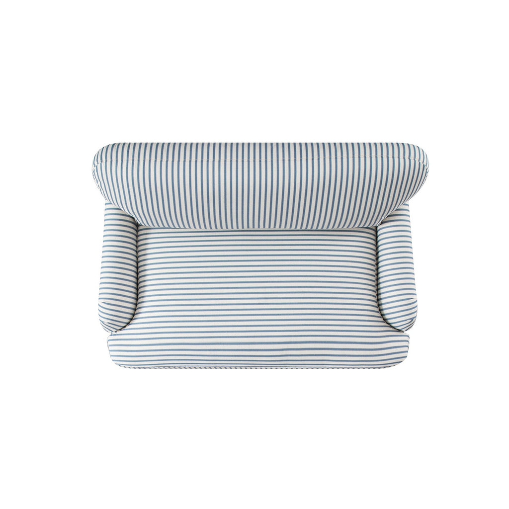 Daphnis Blue Striped Linen Blend Fabric Sofa Bed, Loveseat