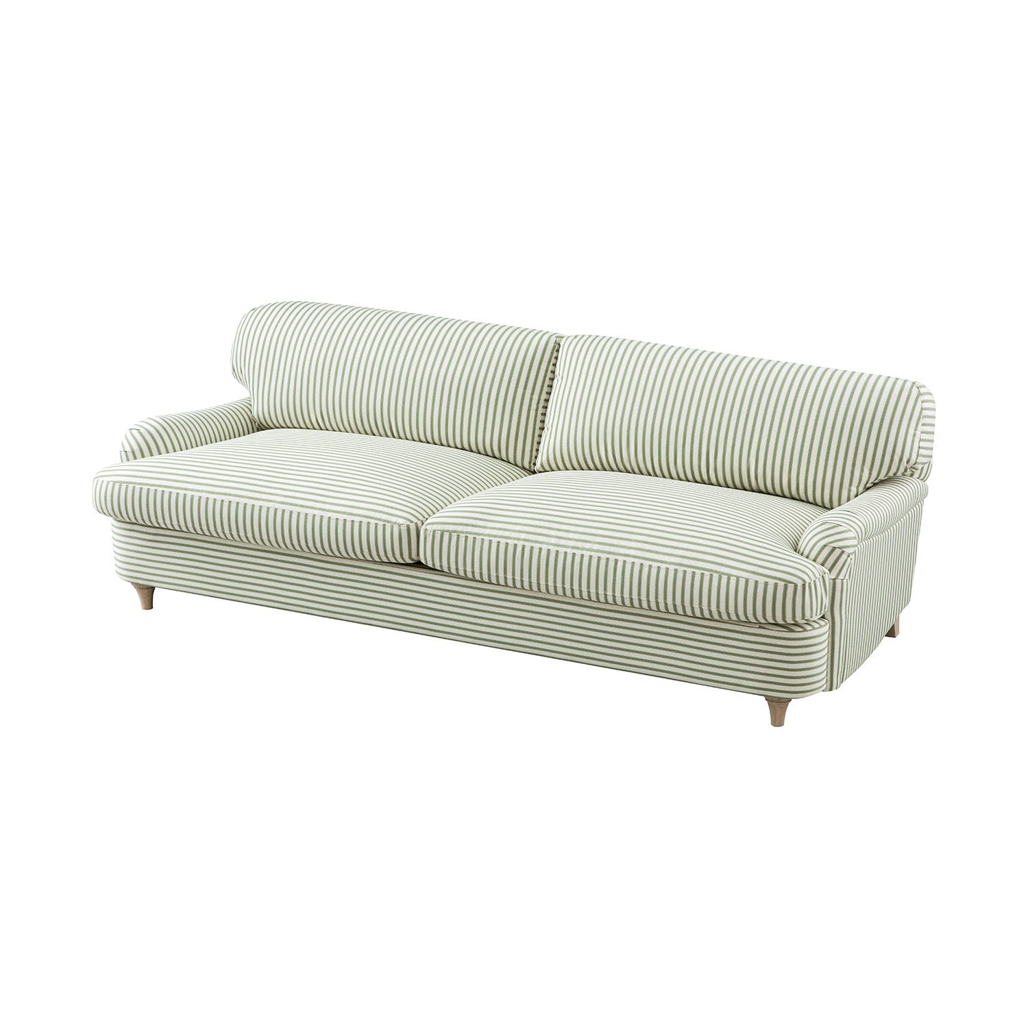 Daphnis Green Striped Linen Blend Sofa Bed, Large 3-Seater