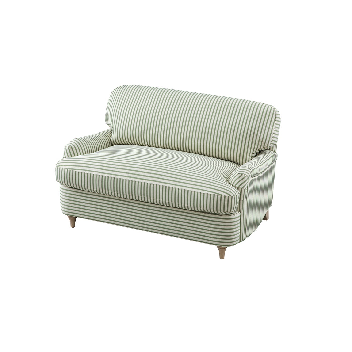 Daphnis Green Striped Linen Blend Fabric Sofa Bed, Loveseat