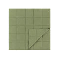 Darcy Olive Green Quilted Linen Blend Bedspread