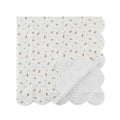 Darcy Rose Ivory White Scallop Quilted Linen Blend Bedspread