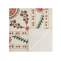 Indra Suzani Pink Floral Embroidered Quilted Cotton Bedspread