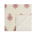 Isadora Garnet Red Damask Embroidered Quilted Linen Blend Bedspread