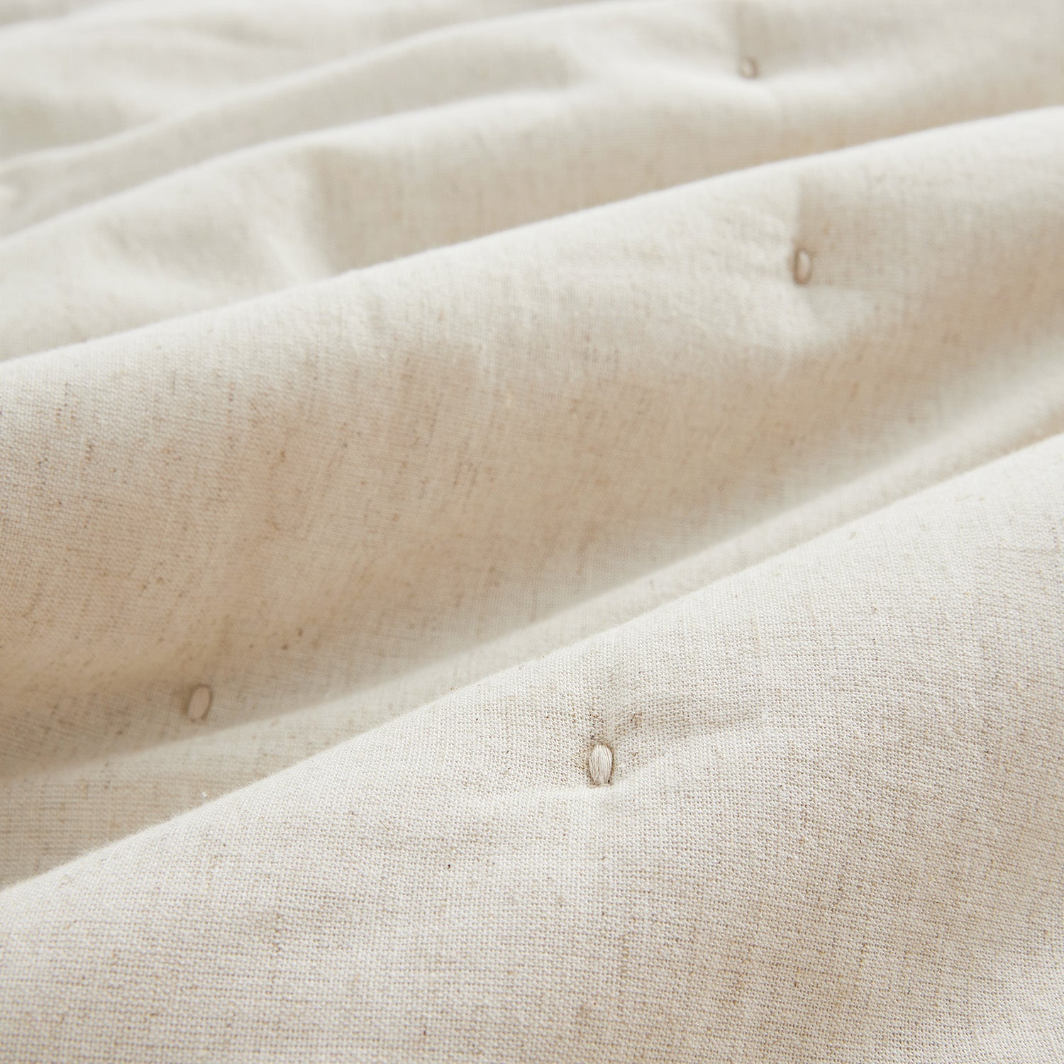 Jasmina Cream Floral Embroidered Quilted Linen Blend Bedspread