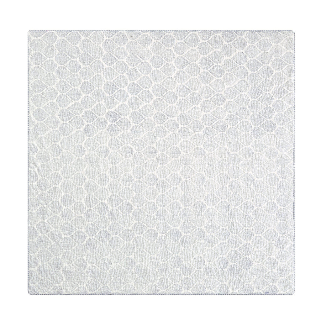 Juliette French Blue Paisley Reversible Quilted Cotton Bedspread