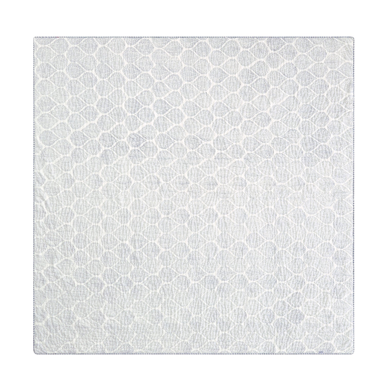 Juliette French Blue Paisley Reversible Quilted Cotton Bedspread