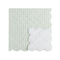 Matilda Sage Green Gingham Scallop Quilted Linen Blend Bedspread