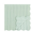 Matilda Seafoam Green Scallop Quilted Linen Blend Bedspread