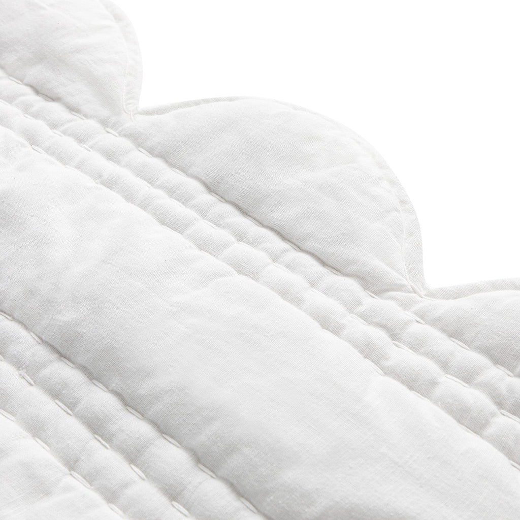 Matilda White Scallop Quilted Linen Blend Bedspread