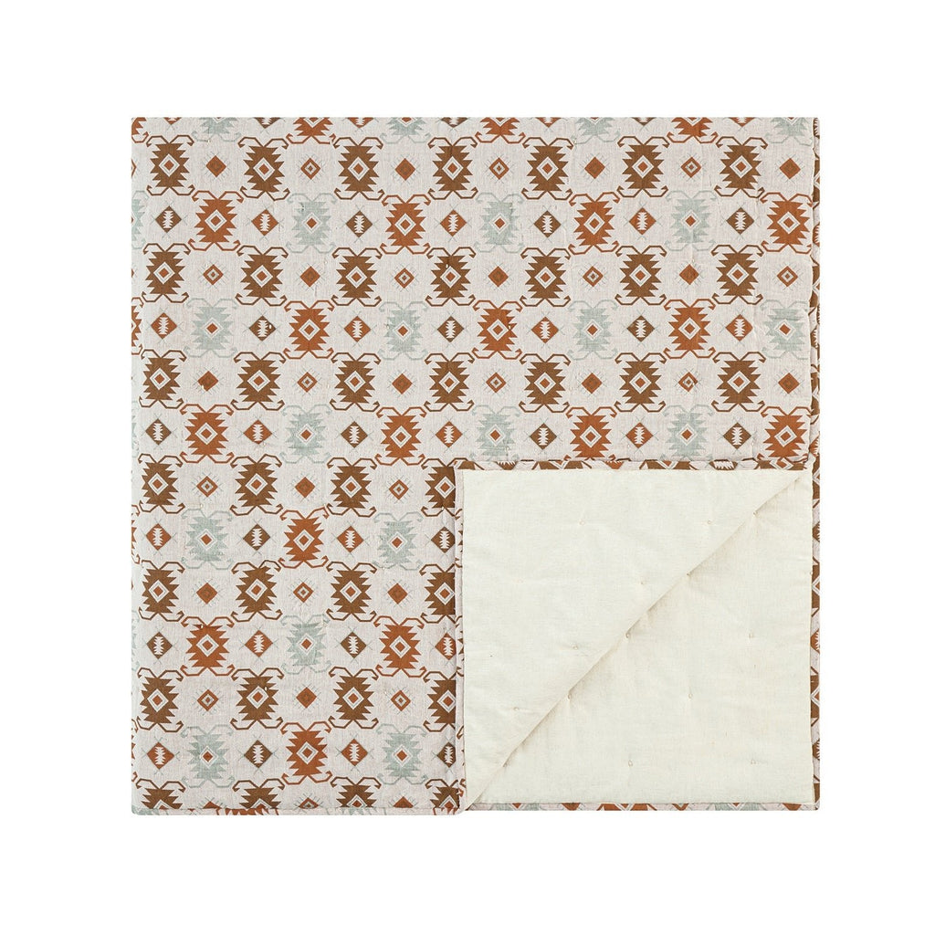 Zaniyah Aztec Jacquard Hand Quilted Cotton Bedspread