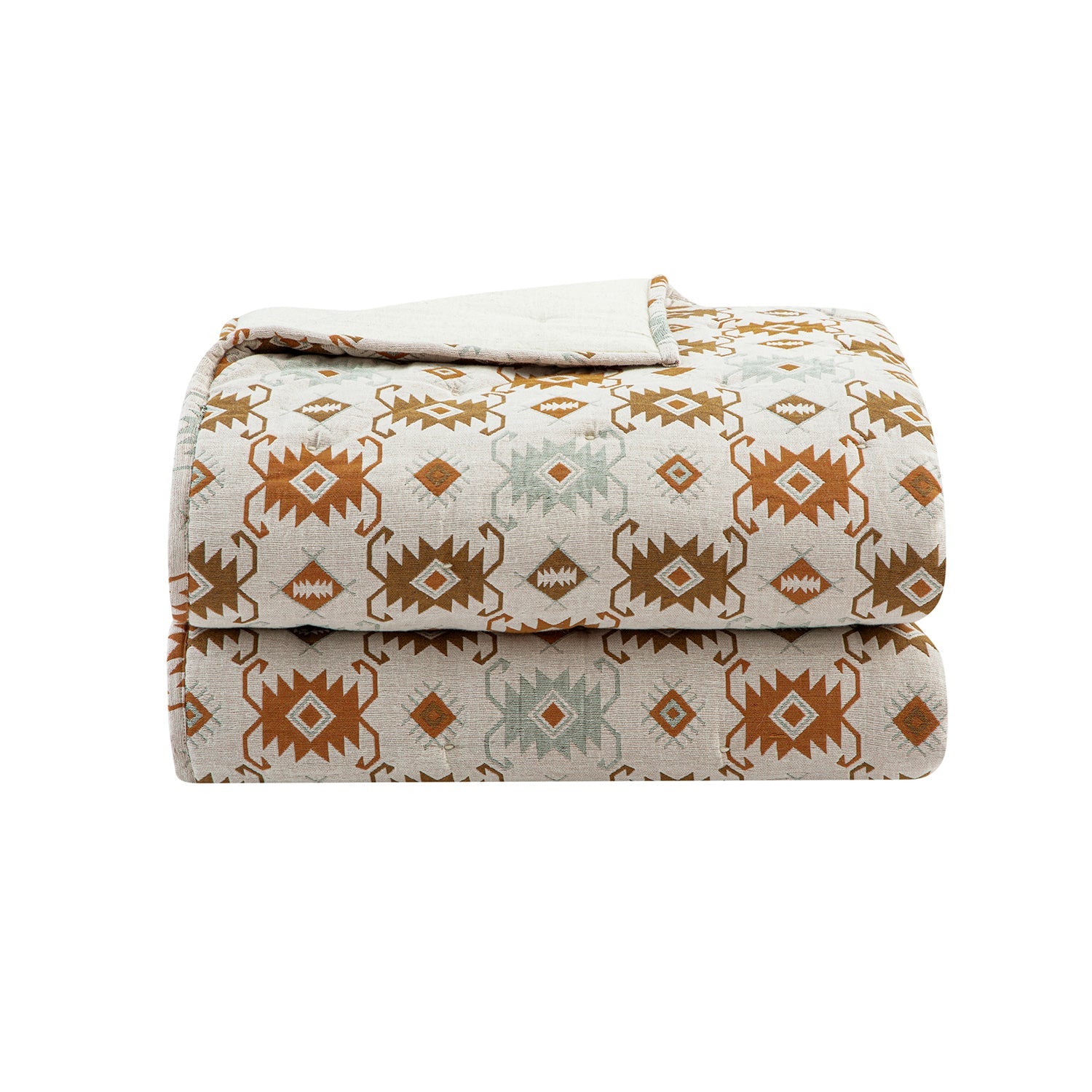 Zaniyah Aztec Jacquard Hand Quilted Cotton Bedspread