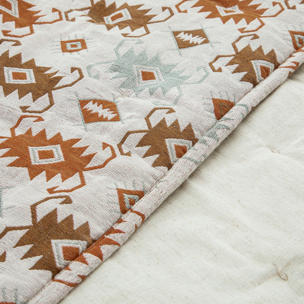 Zaniyah Aztec Jacquard Hand Quilted Cotton Bedspread