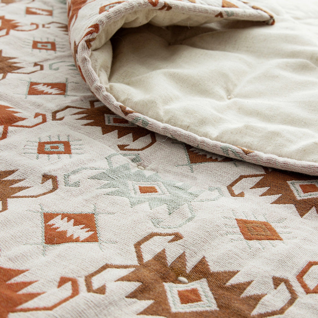 Zaniyah Aztec Jacquard Hand Quilted Cotton Bedspread