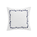 Adeline Midnight Blue Floral Embroidered Cotton Cushion