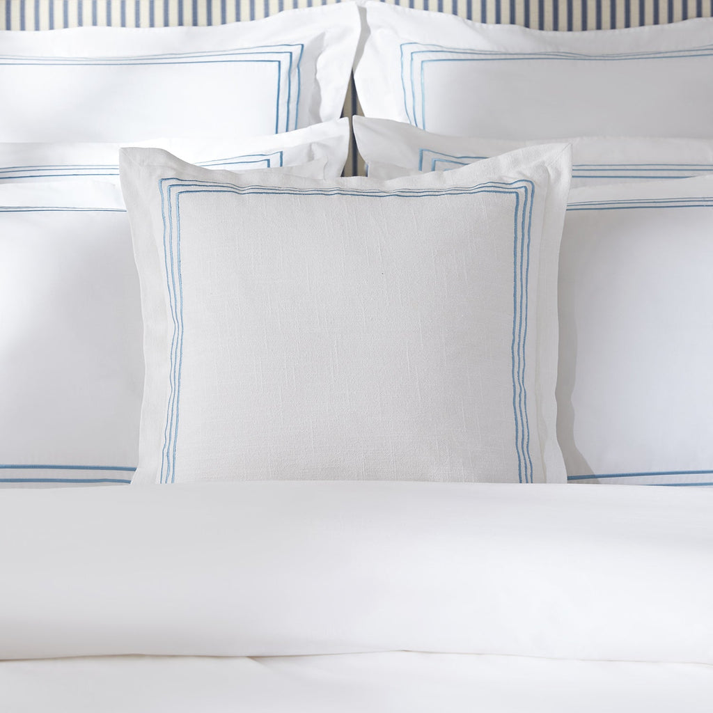 Belvedere Royal Blue Cord Embroidered Cotton Cushion