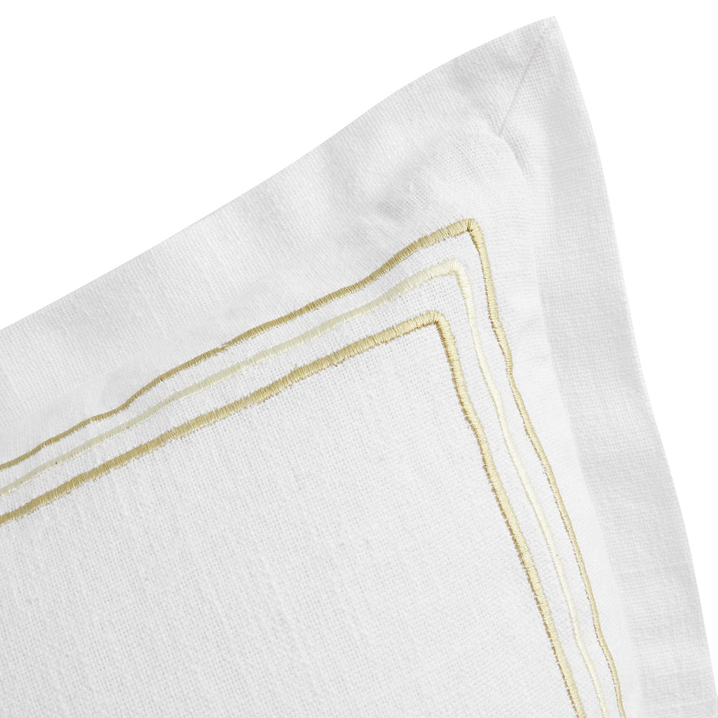 Belvedere Champagne Gold Cord Embroidered Cotton Cushion