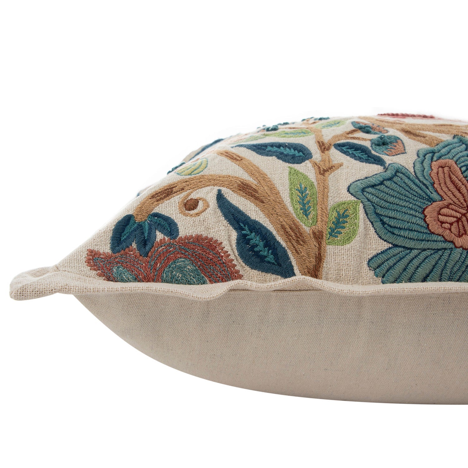 Flora & Fauna Hand Embroidered Birds Of Paradise Cushion