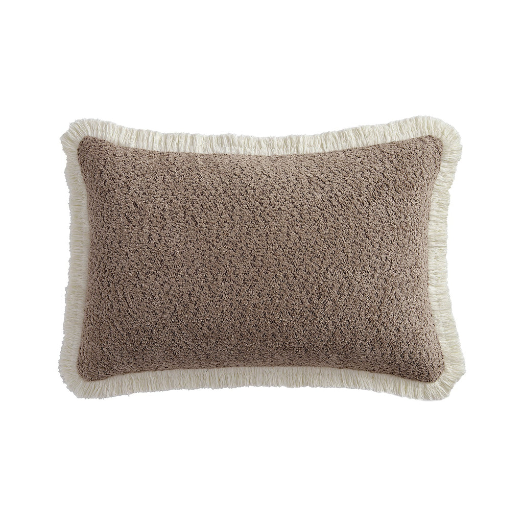 Kyra Mink Bouclé Fringed Rectangular Cushion