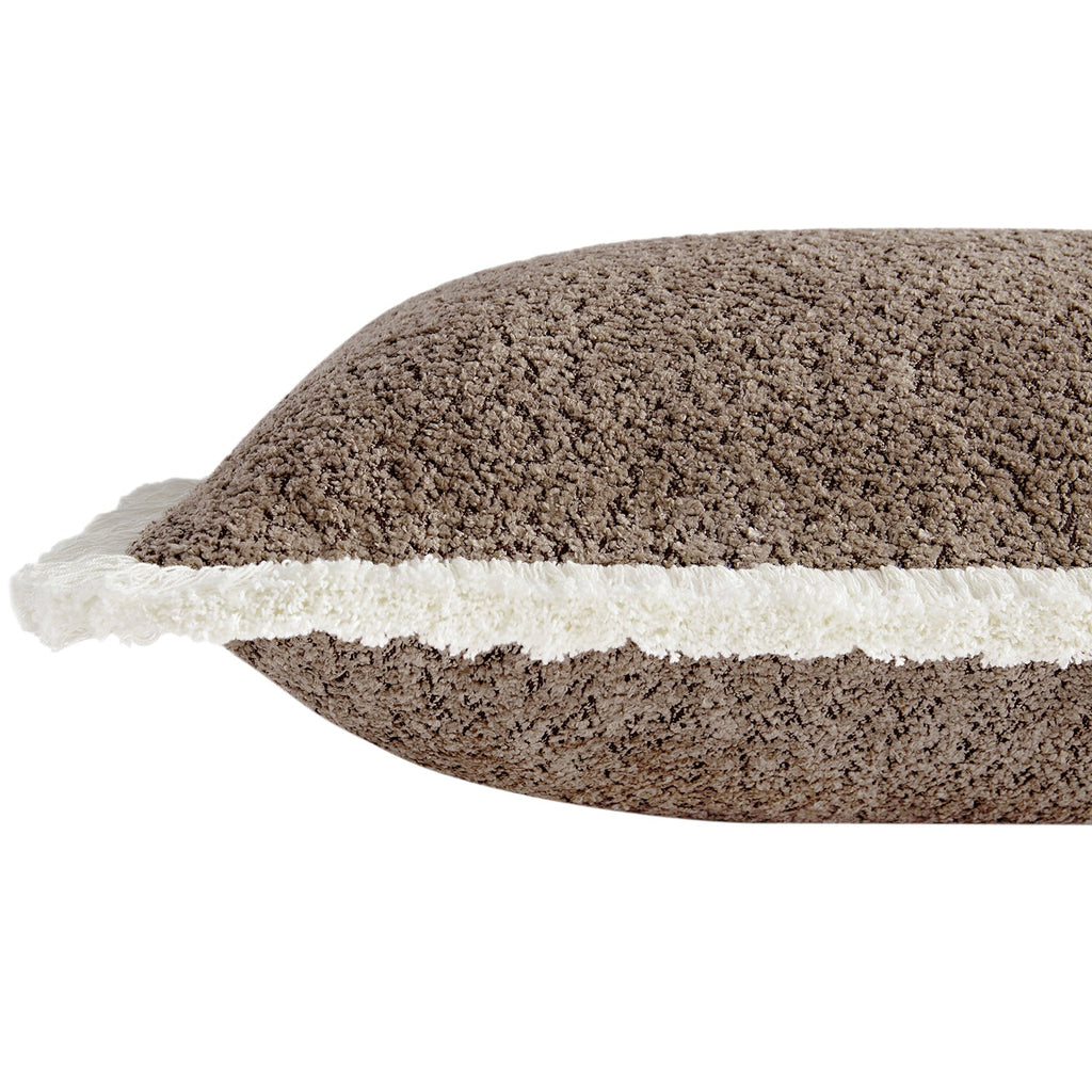 Kyra Mink Bouclé Fringed Rectangular Cushion