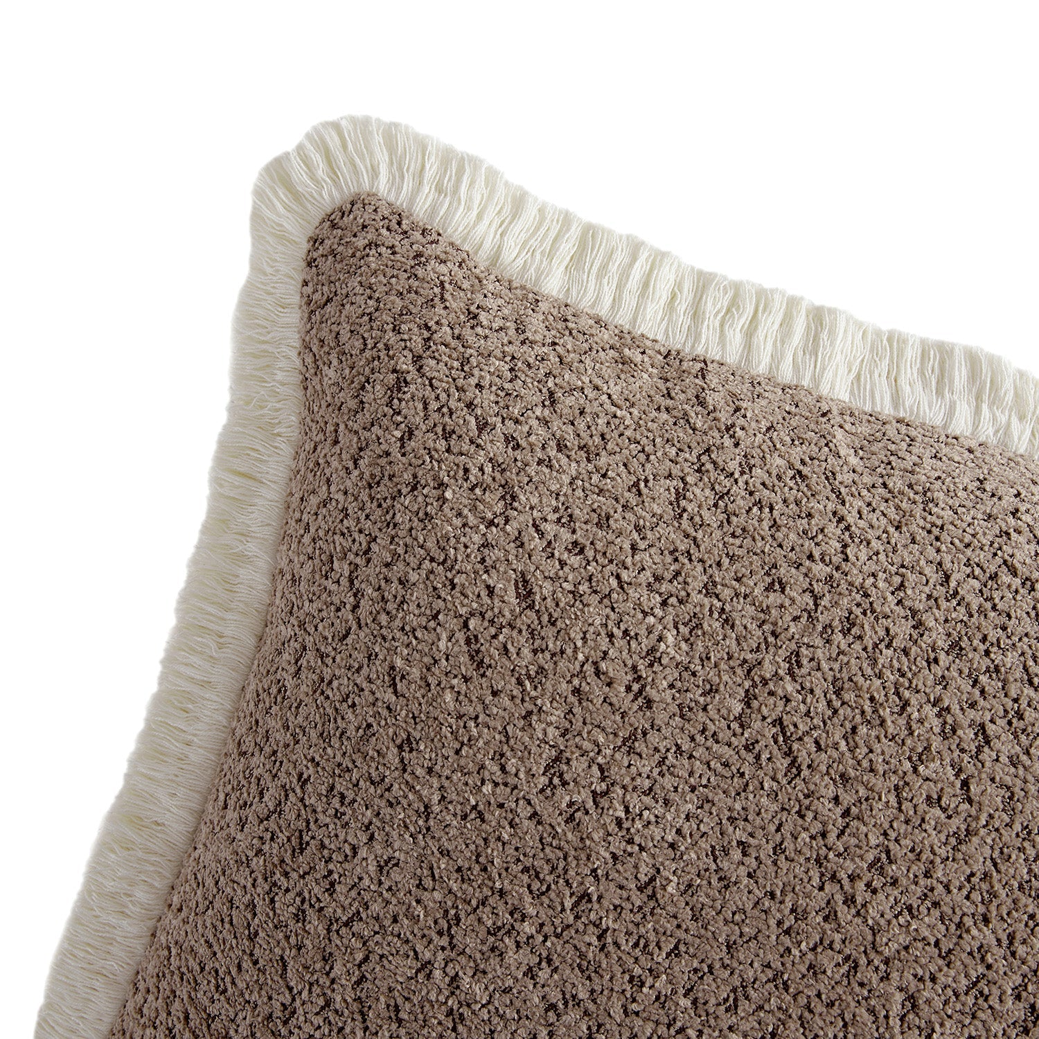 Kyra Mink Bouclé Fringed Rectangular Cushion