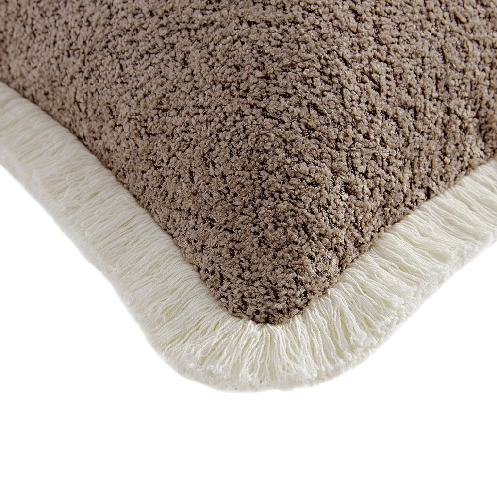 Kyra Mink Bouclé Fringed Rectangular Cushion