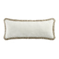Kyra Cream White & Natural Bouclé Fringed Lumbar Cushion