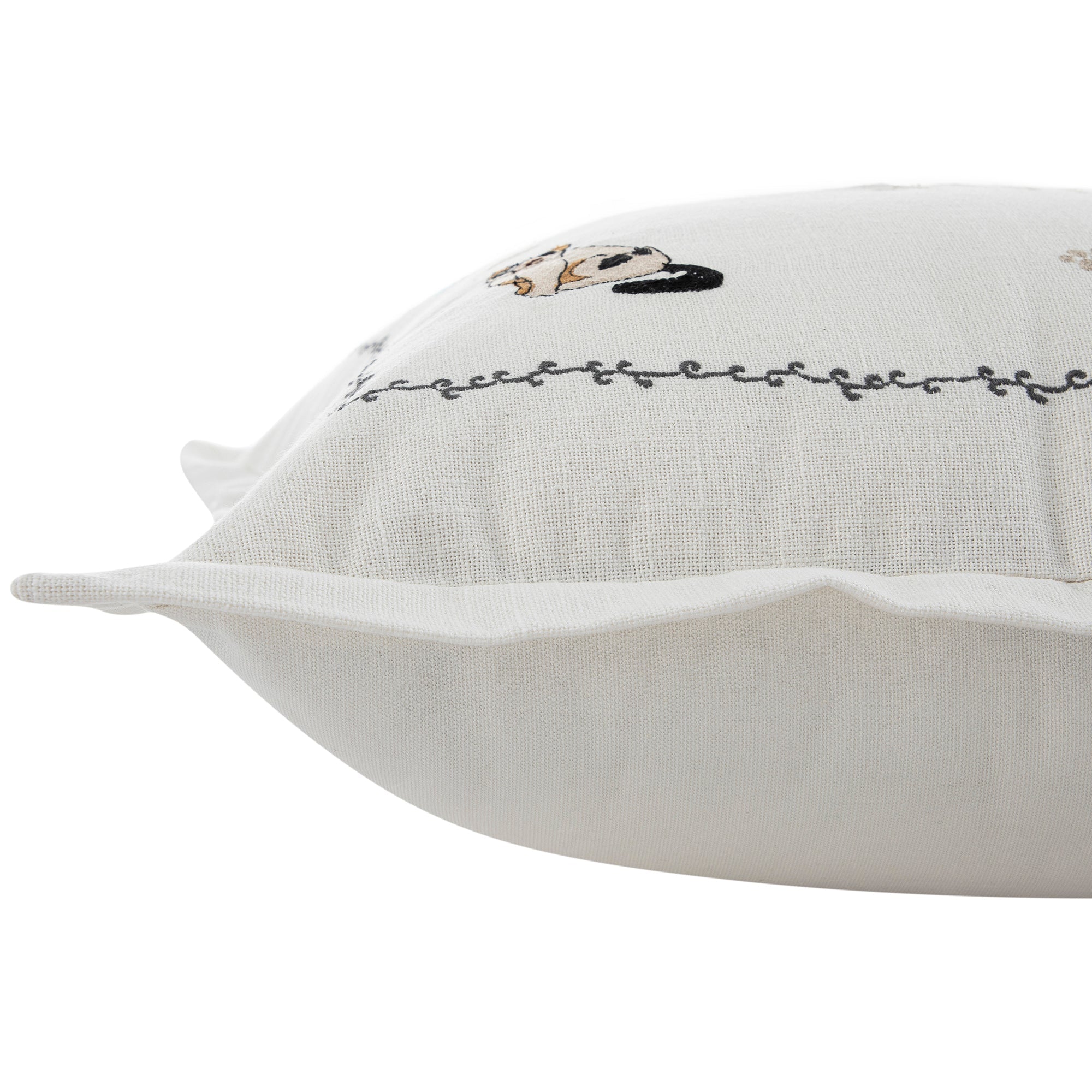 Whimsical Animals Feline Fine Hand Embroidered Cushion