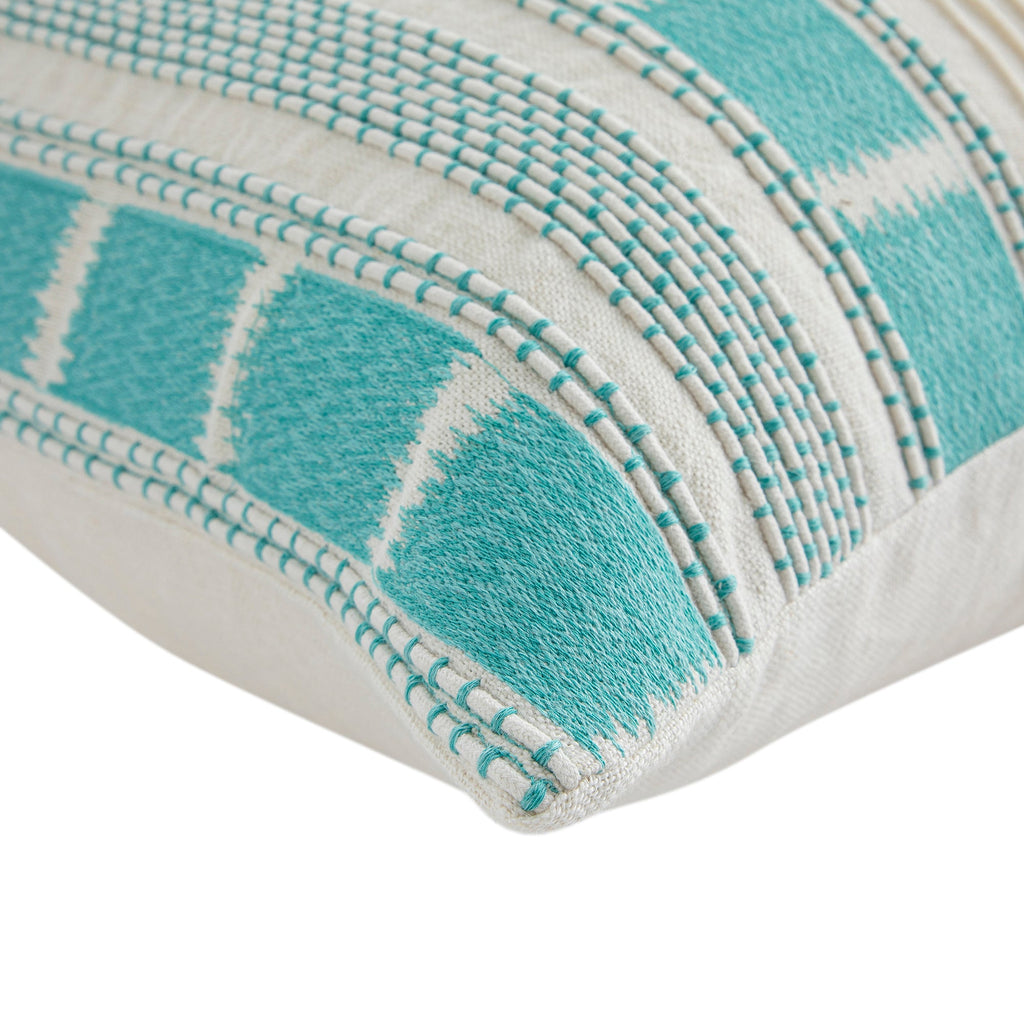 Hattie Blue Embroidered 100% Linen Cushion