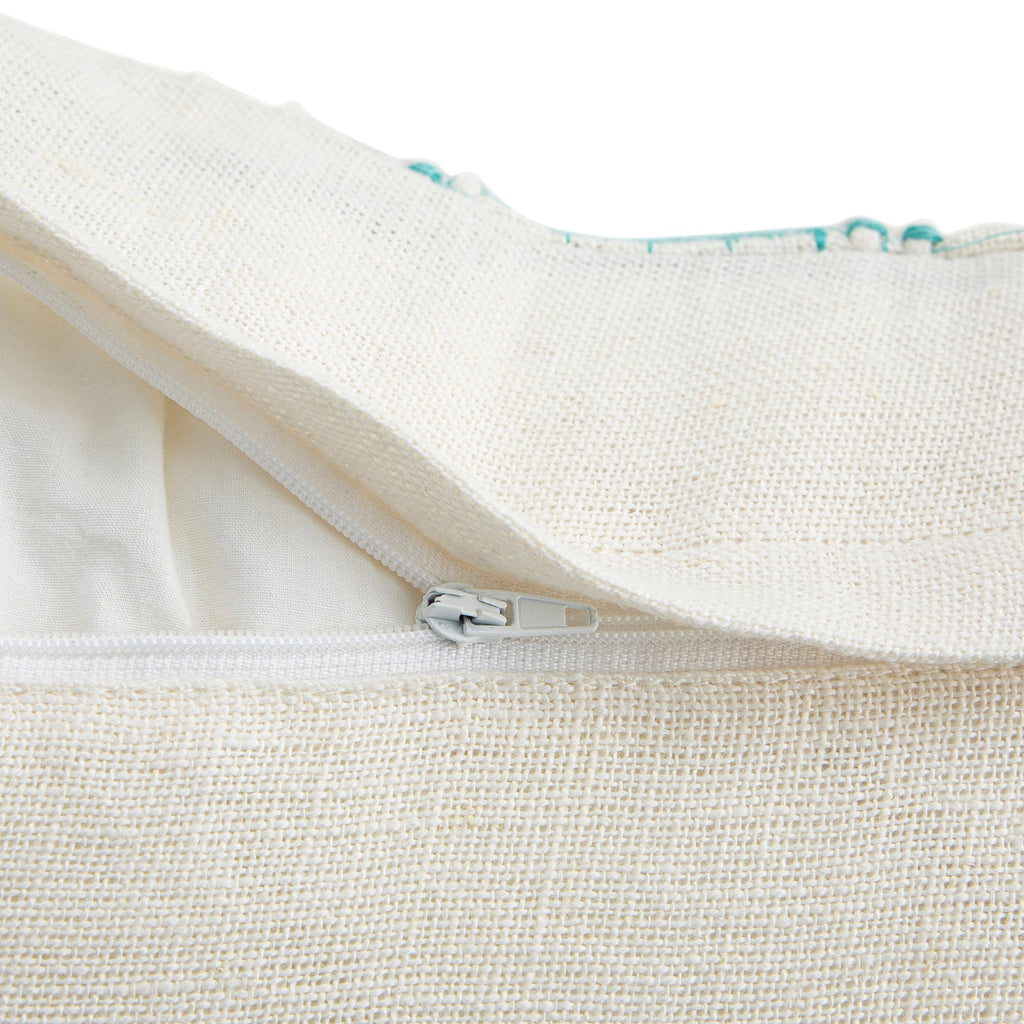 Hattie Blue Embroidered 100% Linen Cushion