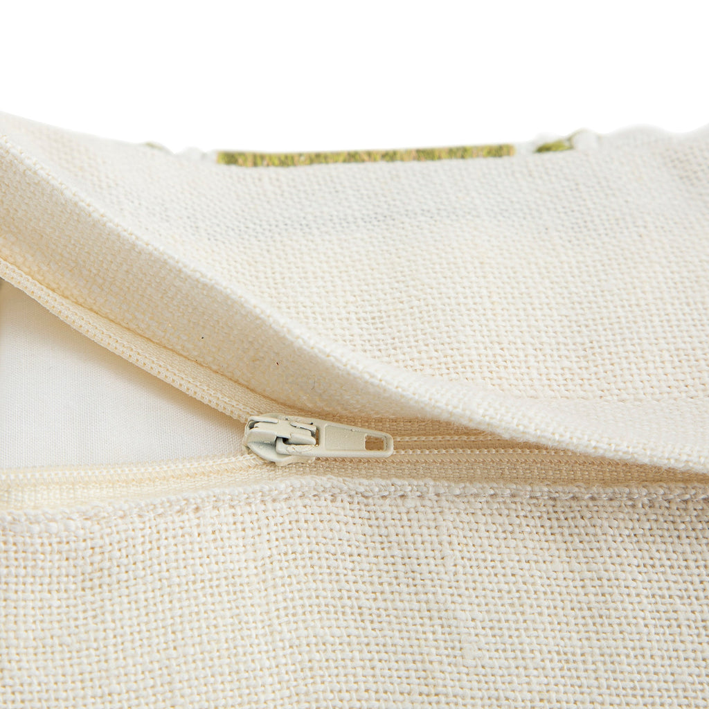 Hattie Green Embroidered 100% Linen Cushion