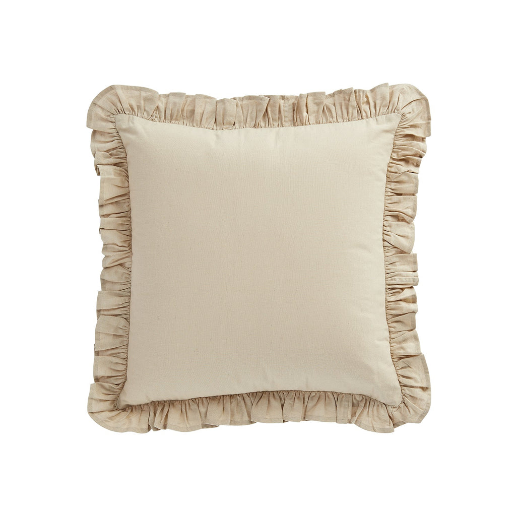 Lucinda Natural Ruffle Linen Blend Cushion