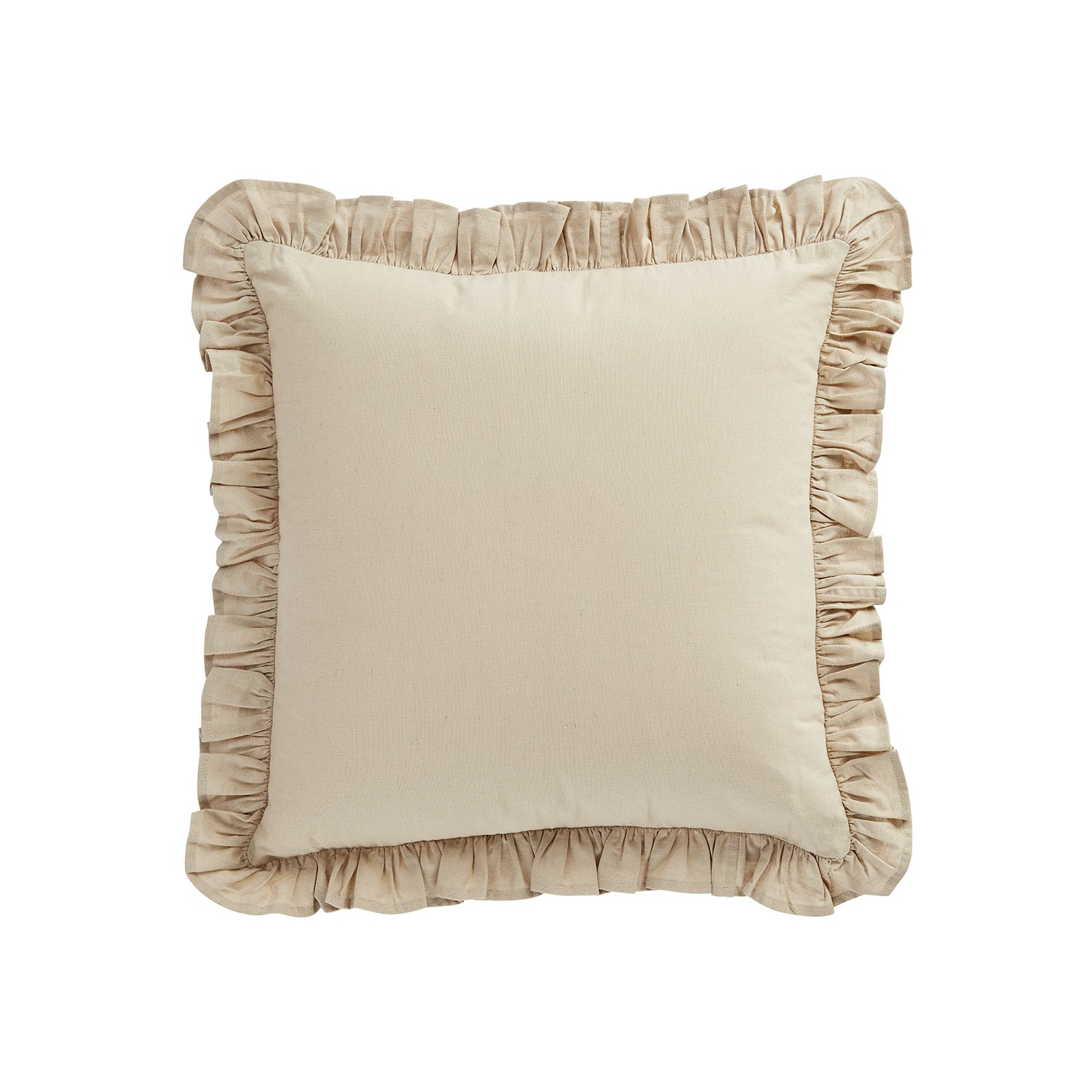 Lucinda Natural Ruffle Linen Blend Cushion