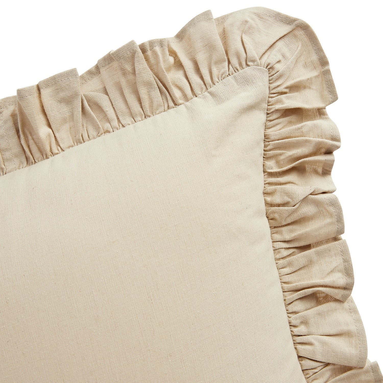 Lucinda Natural Ruffle Linen Blend Cushion