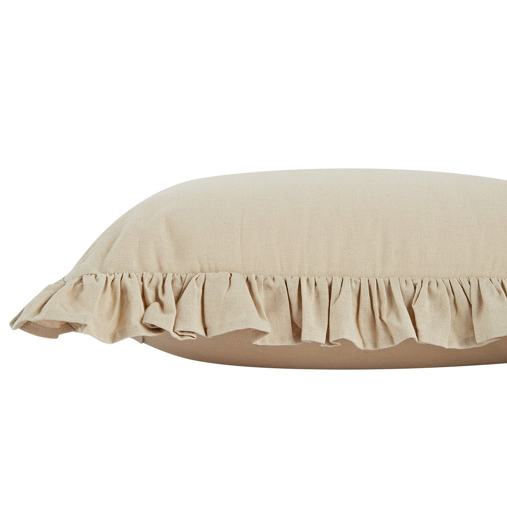 Lucinda Natural Ruffle Linen Blend Cushion