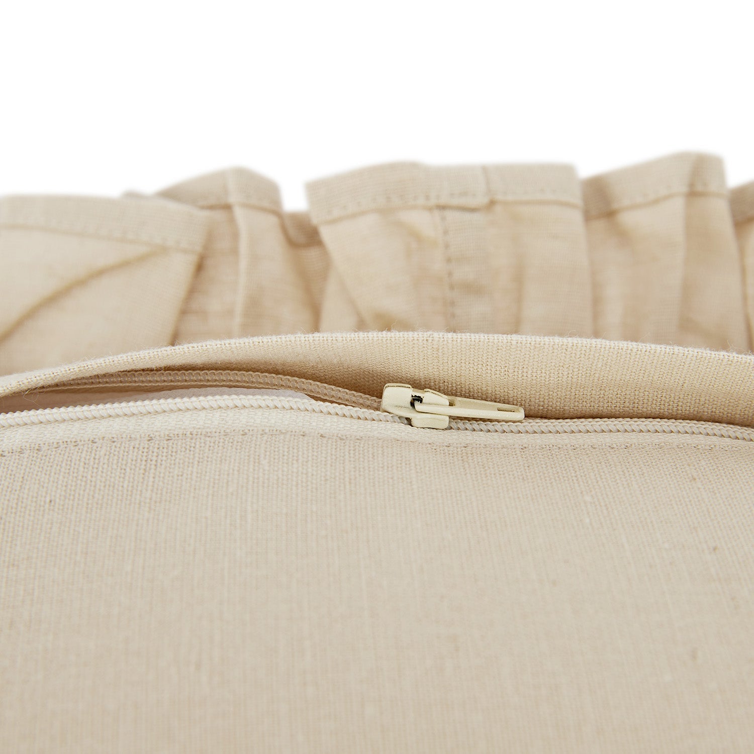 Lucinda Natural Ruffle Linen Blend Cushion