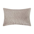 Maison Taupe Floral Quilted Cotton Velvet Cushion