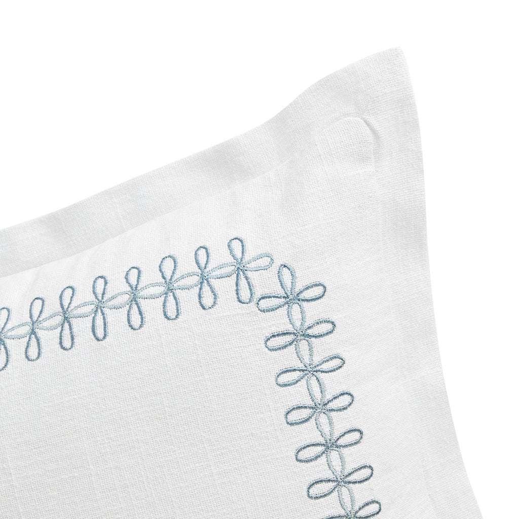 Milano Air Force Blue Knot Embroidered Cotton Cushion